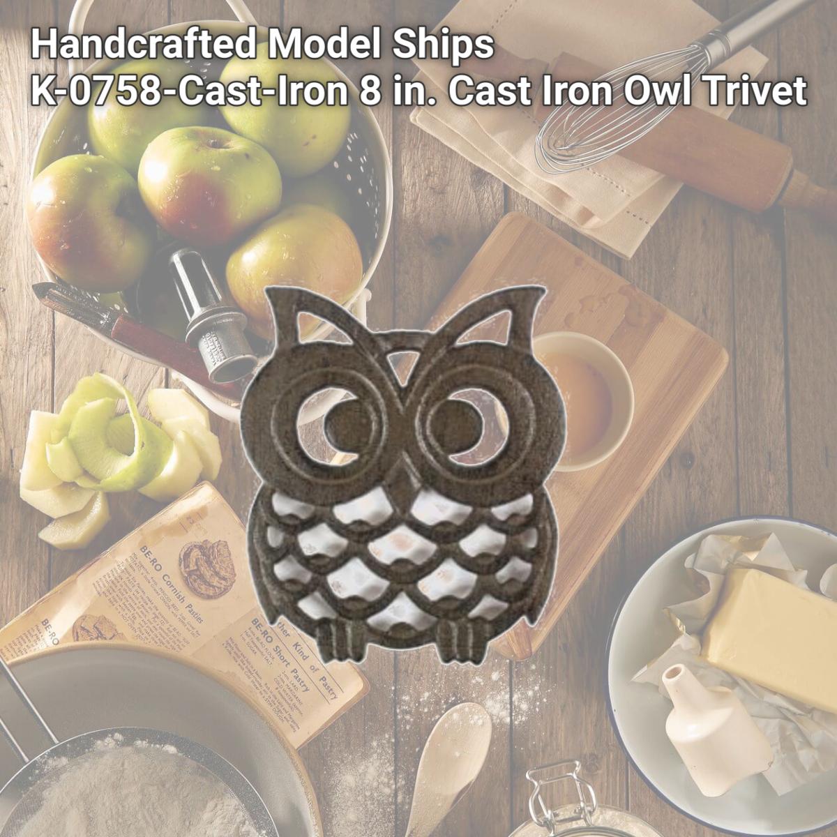 Picture of Handcrafted Model Ships K-0758-Cast-Iron 8 in. Cast Iron Owl Trivet