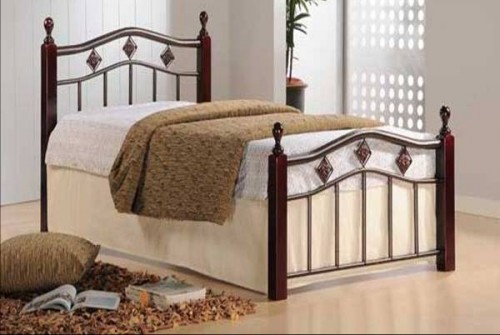 802 Twin Metal Frame Wood Post Bed