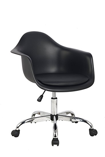 Hic327 Black Armless Office Chair With Seat Cushion