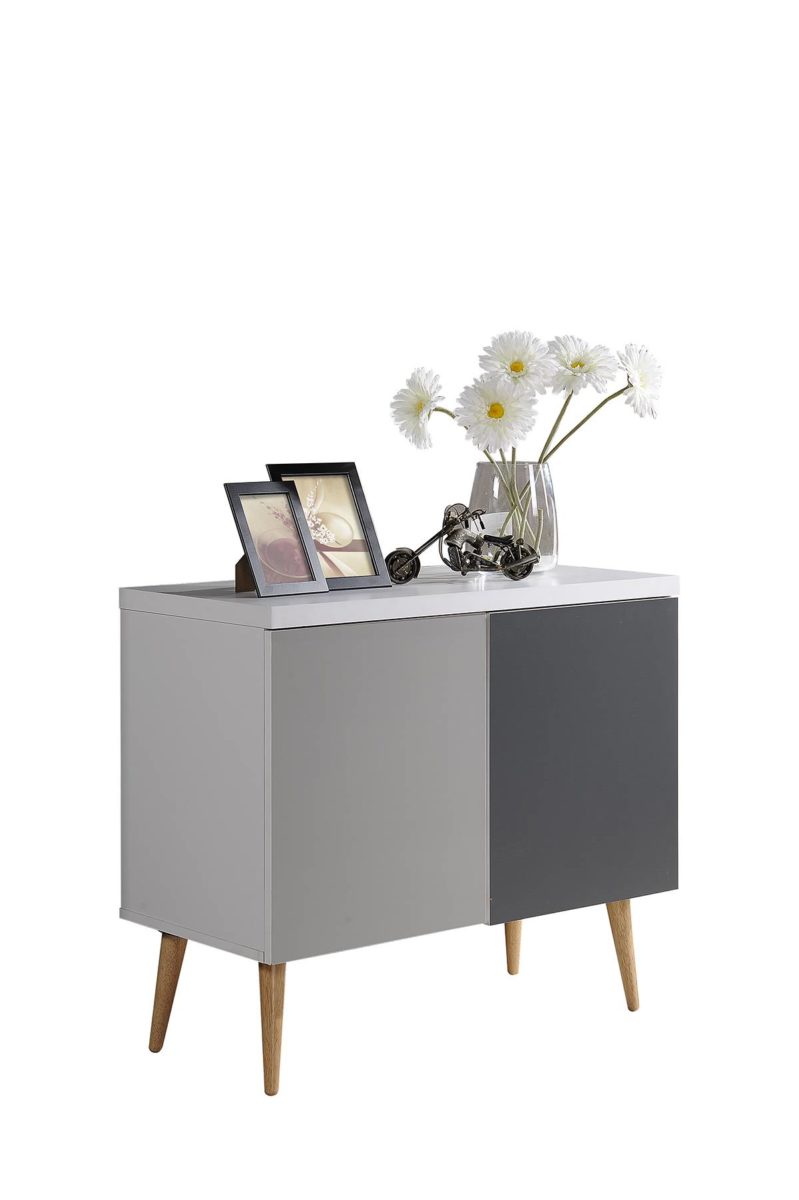 Hi690 White-grey Entry Way Accent Table - White & Grey