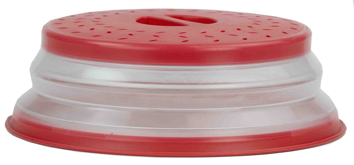 Collapsible Strainer & Microwave Plate With Cover - Red