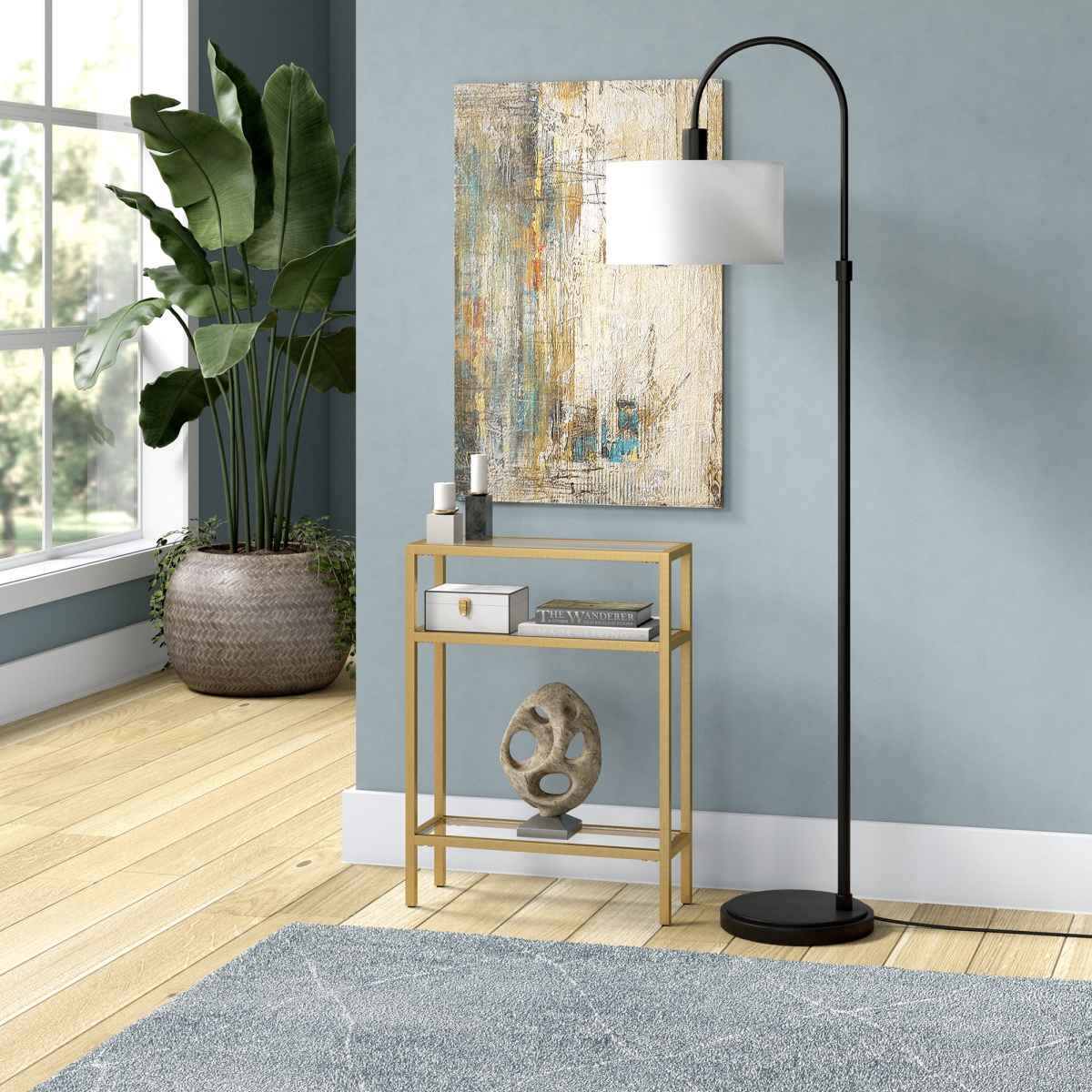 Picture of Henn & Hart AT1166 22 in. Sivil Console Table&#44; Brass