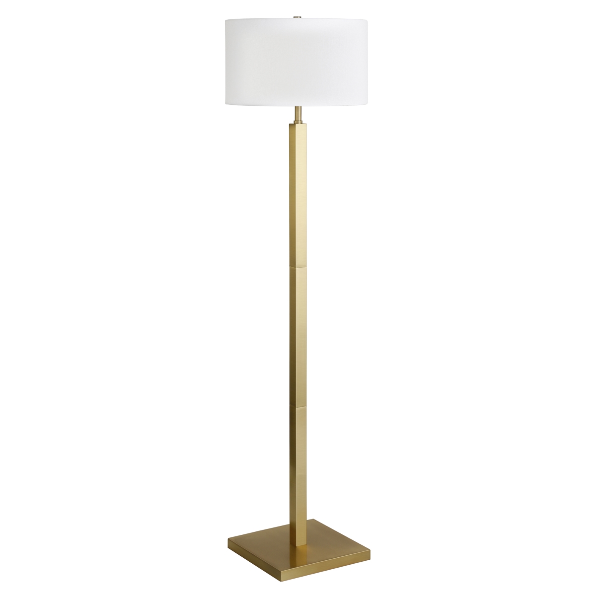Picture of Henn & Hart FL1213 Flaherty Floor Lamp with Drum Shade&#44; Brass