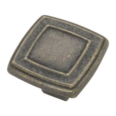 Belwith Bwp3180 Woa Square Knob, Wind Over Antique - 1.43 In.