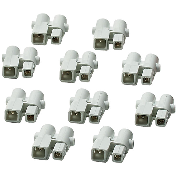 Tcled.wcon.wh Diy Barrel Connectors, White - Pack Of 10