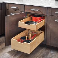 24 In. Pilaster With 2 Drawers Slides, Silver