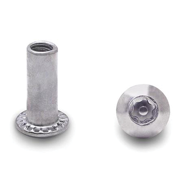 Jn88213 0.62 In. Six Lobe Barrel Nut With Anti-tamper Pin, Stainless Steel