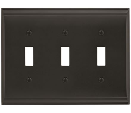 6.5 X 4.93 In. Candler 3 Toggle Wall Plate, Black Bronze