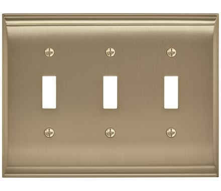 6.5 X 4.93 In. Candler 3 Toggle Wall Plate, Golden Champagne