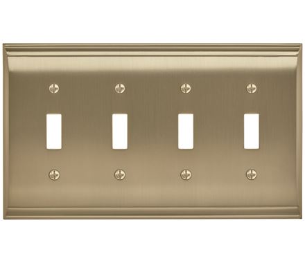 8.31 X 4.93 In. Candler 4 Toggle Wall Plate, Golden Champagne