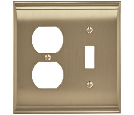 4.87 X 4.93 In. Candler 1 Toggle 2 Plug Wall Plate, Golden Champagne