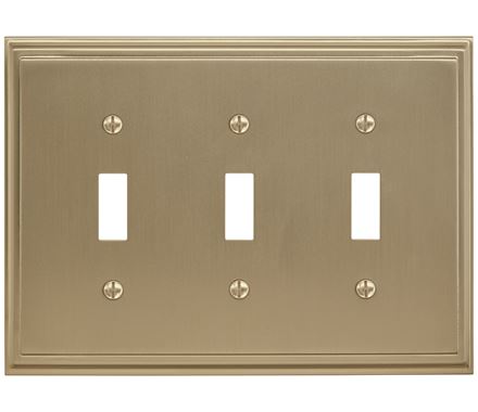6.81 X 4.93 In. Mulholland 3 Toggle Wall Plate, Golden Champagne