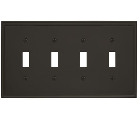 8.56 X 4.93 In. Mulholland 4 Toggle Wall Plate, Black Bronze