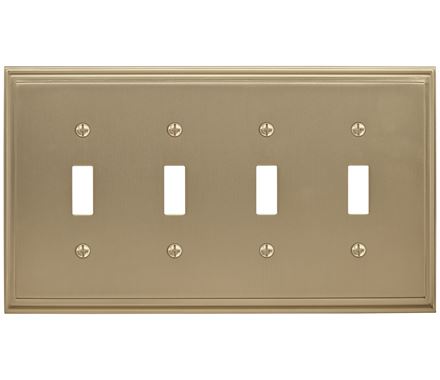 8.56 X 4.93 In. Mulholland 4 Toggle Wall Plate, Golden Champagne