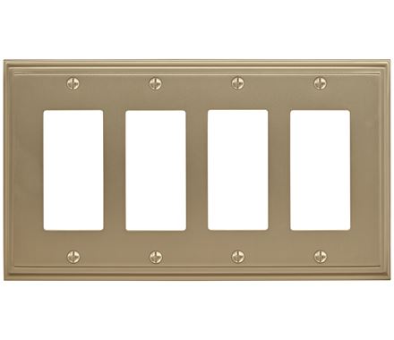 8.56 X 4.93 In. Mulholland 4 Rocker Wall Plate, Golden Champagne