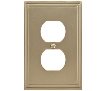 3.18 X 4.93 In. Mulholland 2 Plug Wall Plate, Golden Champagne