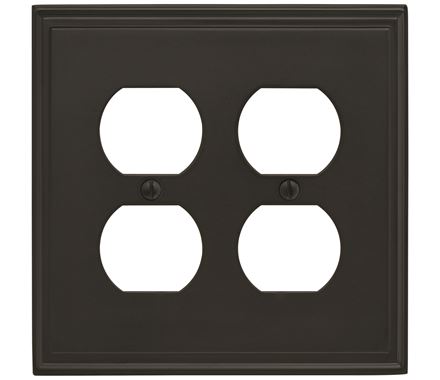 5 X 4.93 In. Mulholland 4 Plug Wall Plate, Black Bronze