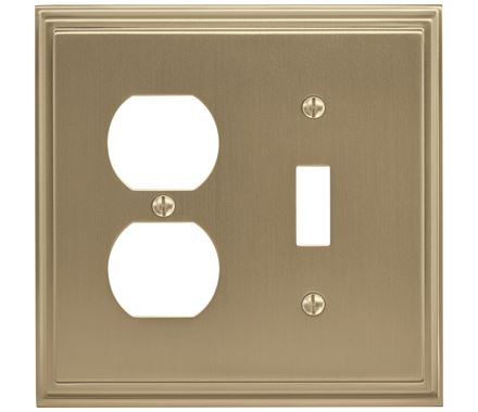 5 X 4.93 In. Mulholland 1 Toggle 2 Plug Wall Plate, Golden Champagne