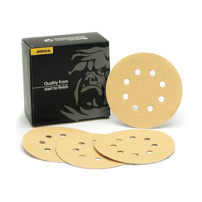 Mirka Ma23.615.060 60 Grit 5 In. 8 Hole Grip D-weight Paper Disc - Gold