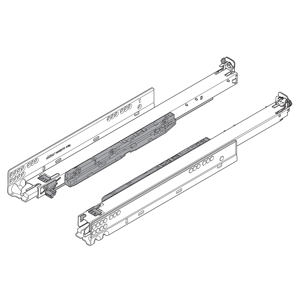 12 In. 100 Lbs Movento Side Mount Drawer Slide