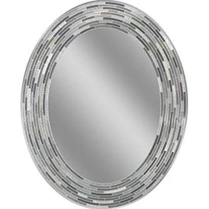 1207 23 X 29 In. Reeded Charcoal Oval Tiles Mirror