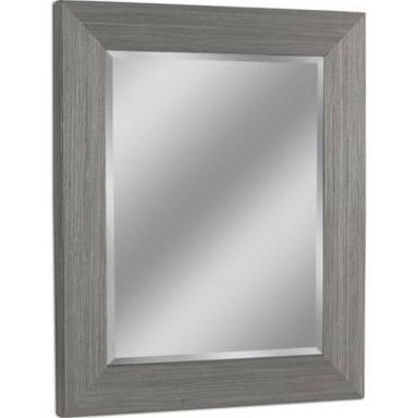 8029 37 X 47 In. Rustic Box Driftwood Wall Mirror - Light Gray