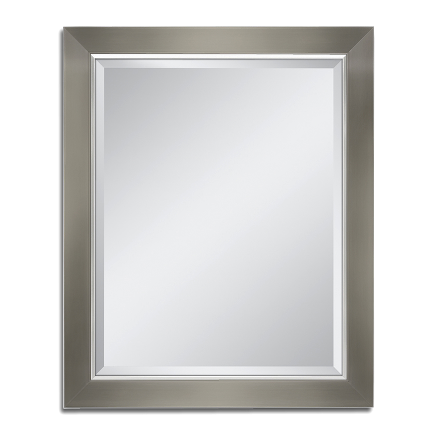 8047 35 X 45 In. Brush Nickel With Chrome Liner Mirror