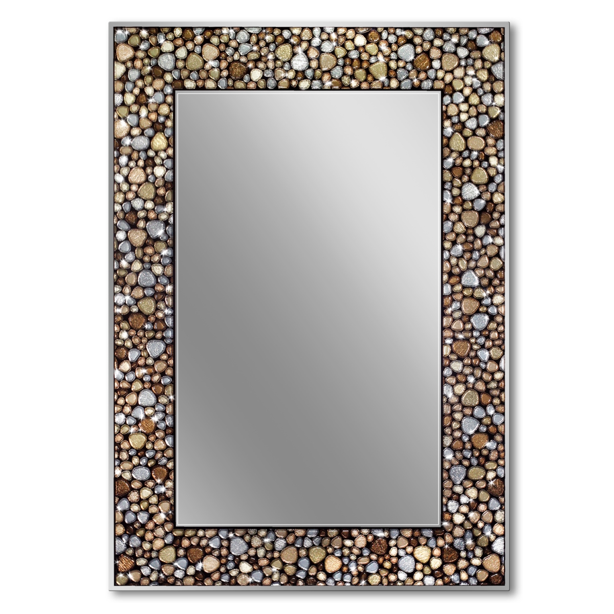 Head West 8125 22 X 32 In. Frameless Pebble Glass Mosaic Wall Mirror - Rectangle