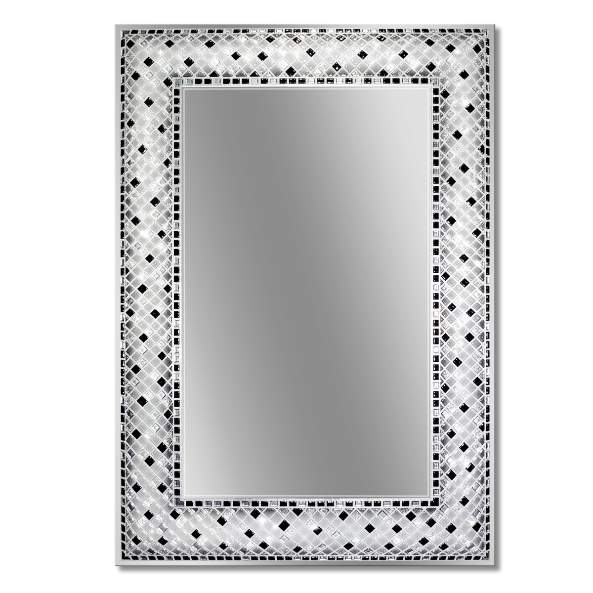 Head West 8126 22 X 32 In. Frameless Checkers Mosaic Wall Mirror - Rectangle