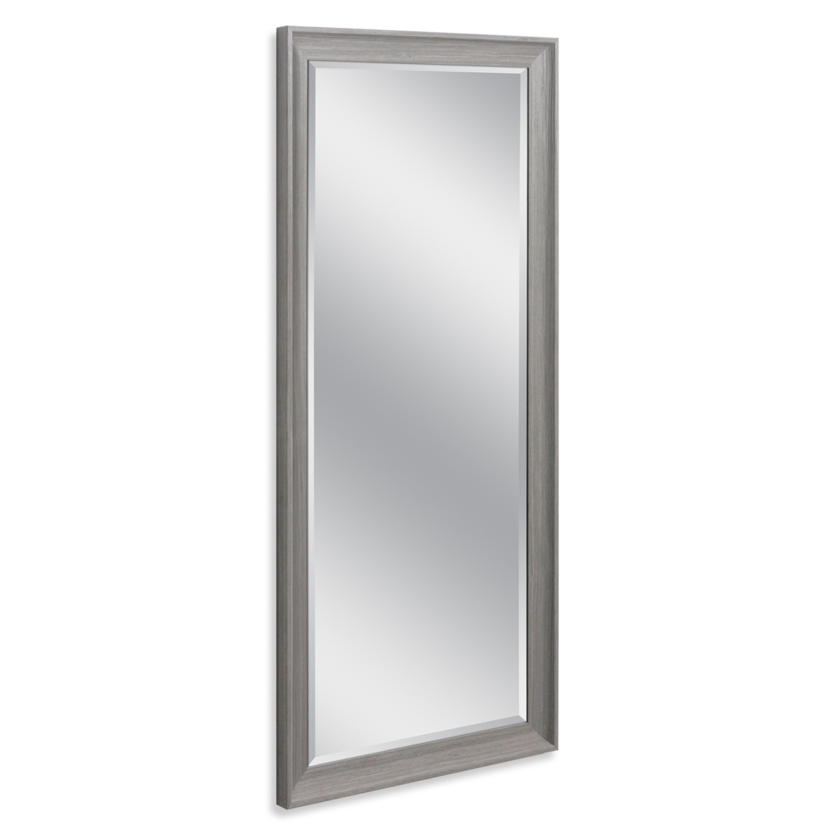 8162 29 X 63 In. Polystyrene Frame Wood Veneer Leaner Mirror - Light Gray