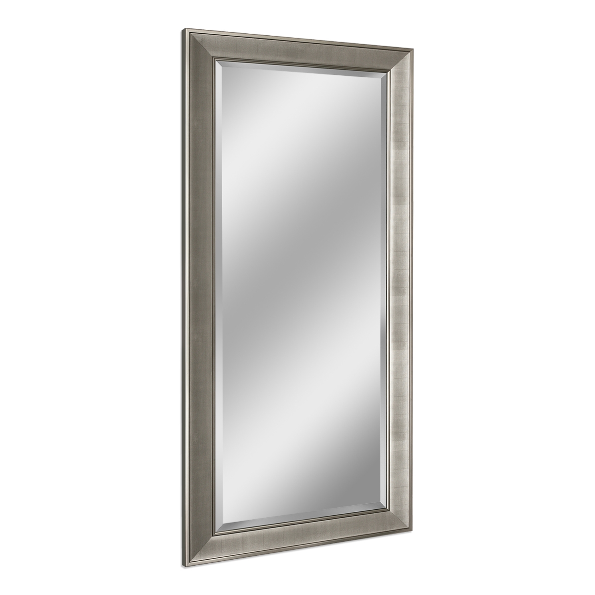 8165 31 X 65 In. Polystyrene Pave Frame Leaner Mirror - Brush Nickel