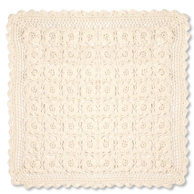 Brc-1414w 14 X 14 In. Ribbon Crochet Doily