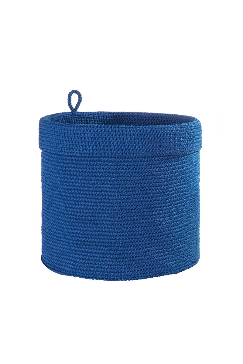 Mc-1115cb 12 X 12 In. Mode Crochet Round Basket, Cobalt Blue