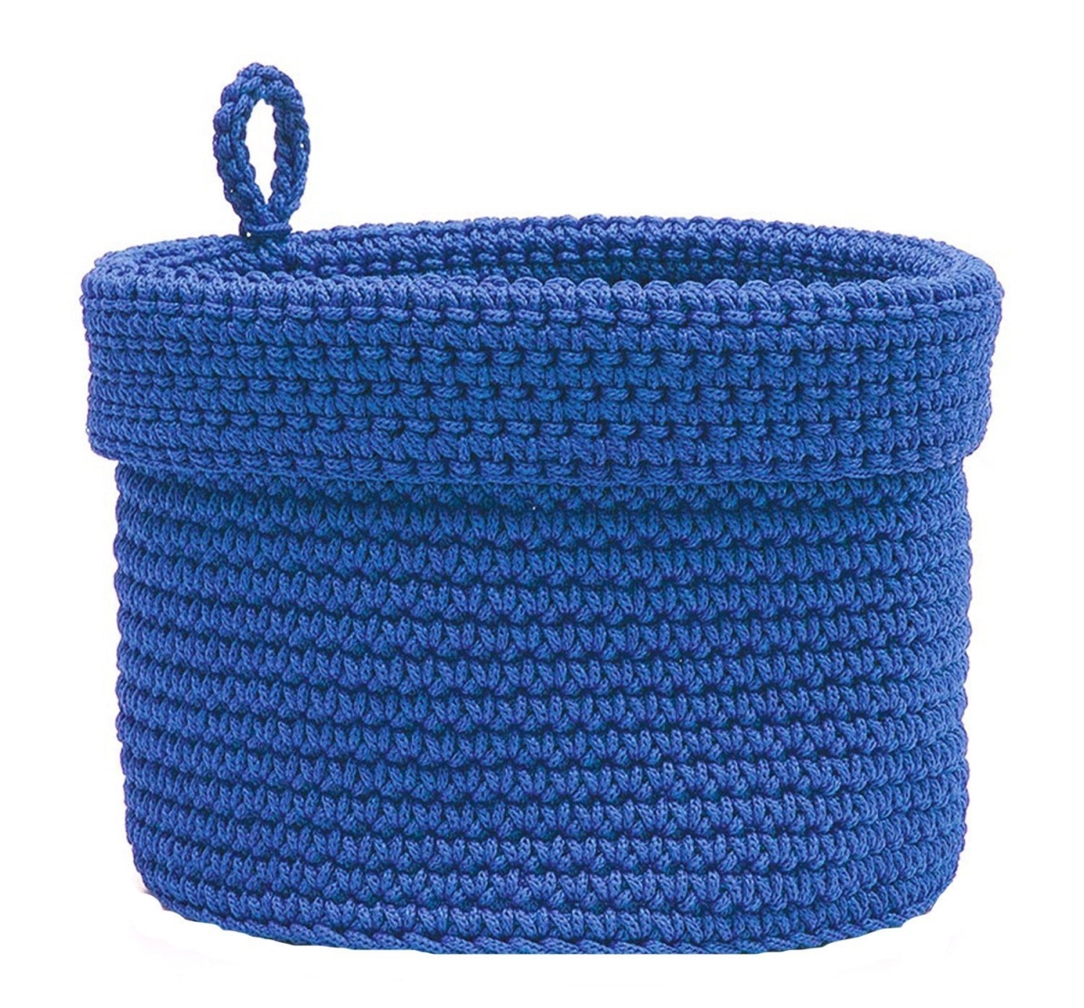 10 X 10 In. Mode Crochet Basket With Loop, Cobalt Blue