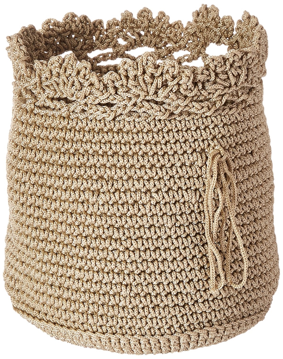 Mc-1050tn Mode Crochet Basket With Trim, Tan - Set Of 3