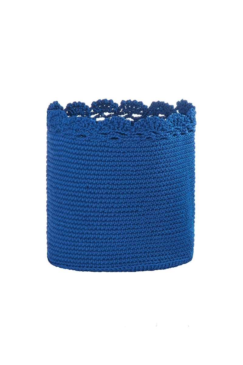 Mc-1110cb 8 X 8 In. Mode Crochet Basket With Trim, Cobalt Blue