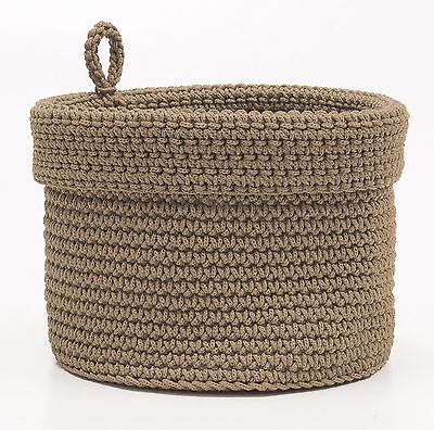 Mc-1035tn 8 X 8 In. Mode Crochet Basket With Loop, Tan