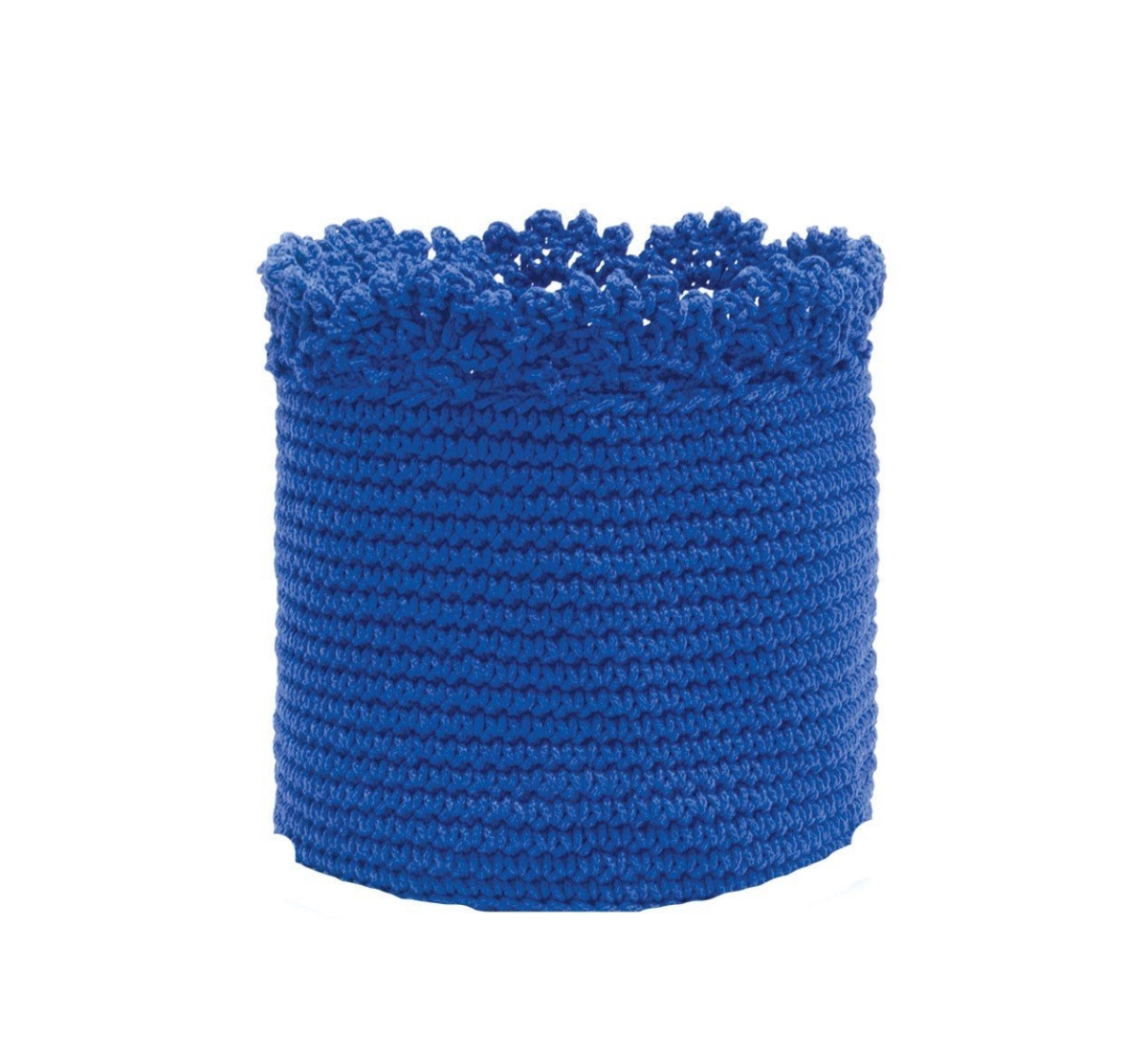 Mc-1065cb 6 X 6 In. Mode Crochet Basket With Trim, Cobalt Blue