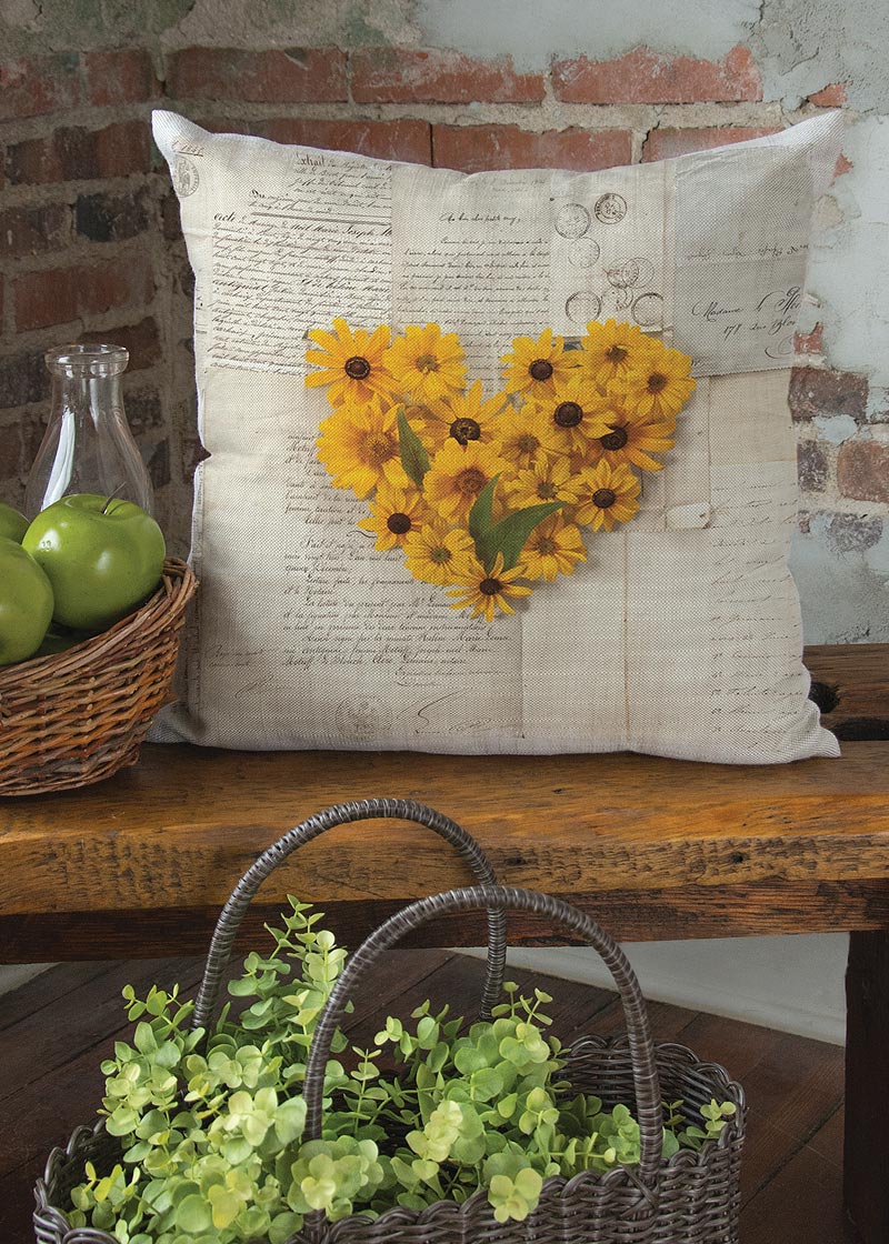 18 X 18 In. Daisy Pillow Cover, Oyster