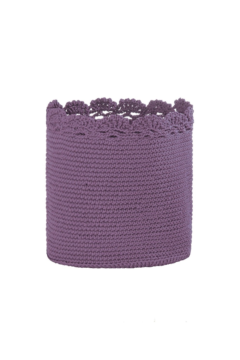 Mc-1110lv 8 X 8 In. Mode Crochet Basket With Trim, Lavender
