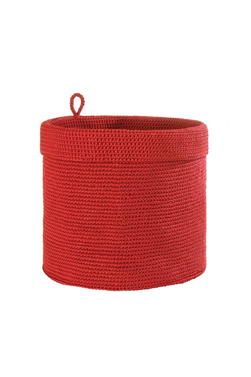 Mc-1115rr 12 X 12 In. Mode Crochet Round Basket, Ruby Red