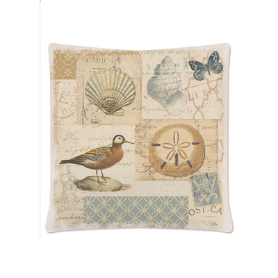 18 X 18 In. Shorebirds Pillow Cover, Oyster