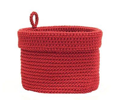 Mc-1035rr 8 X 8 In. Mode Crochet Basket With Loop, Ruby Red