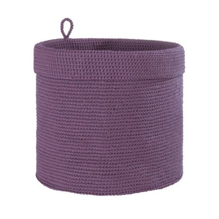12 X 12 In. Mode Crochet Round Basket, Lavender