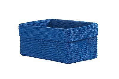 Mc-1100cb Mode Crochet Rectangle Basket, Cobalt Blue - 10 X 6 X 7 In.