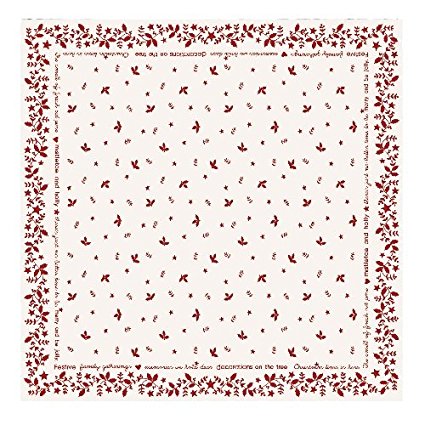 Christmas Time 36 X 36 Table Topper - Ivory & Red