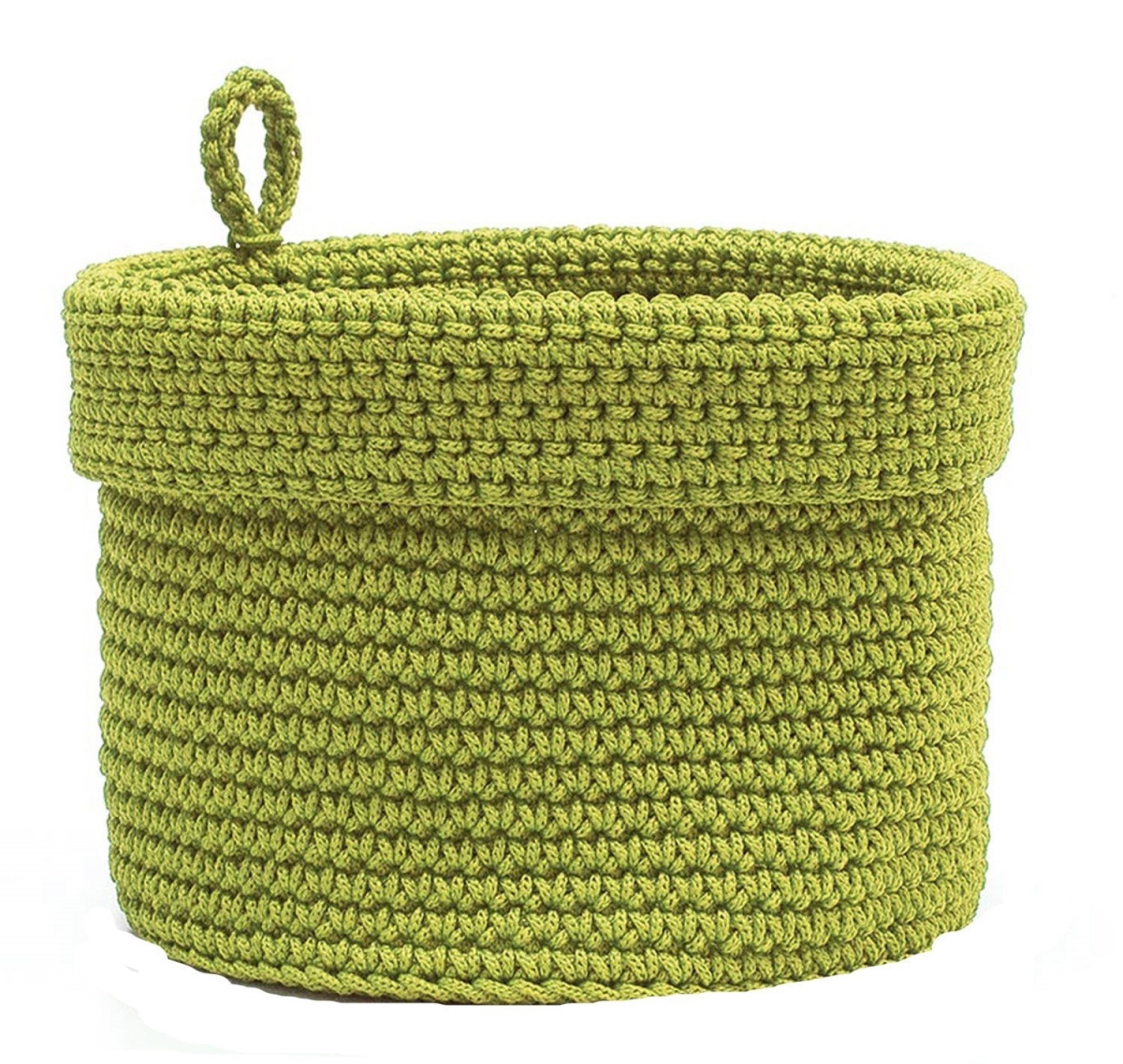 Mc-1040cg Mode Crochet 10 X 10 In. Basket With Loop - Citron Green