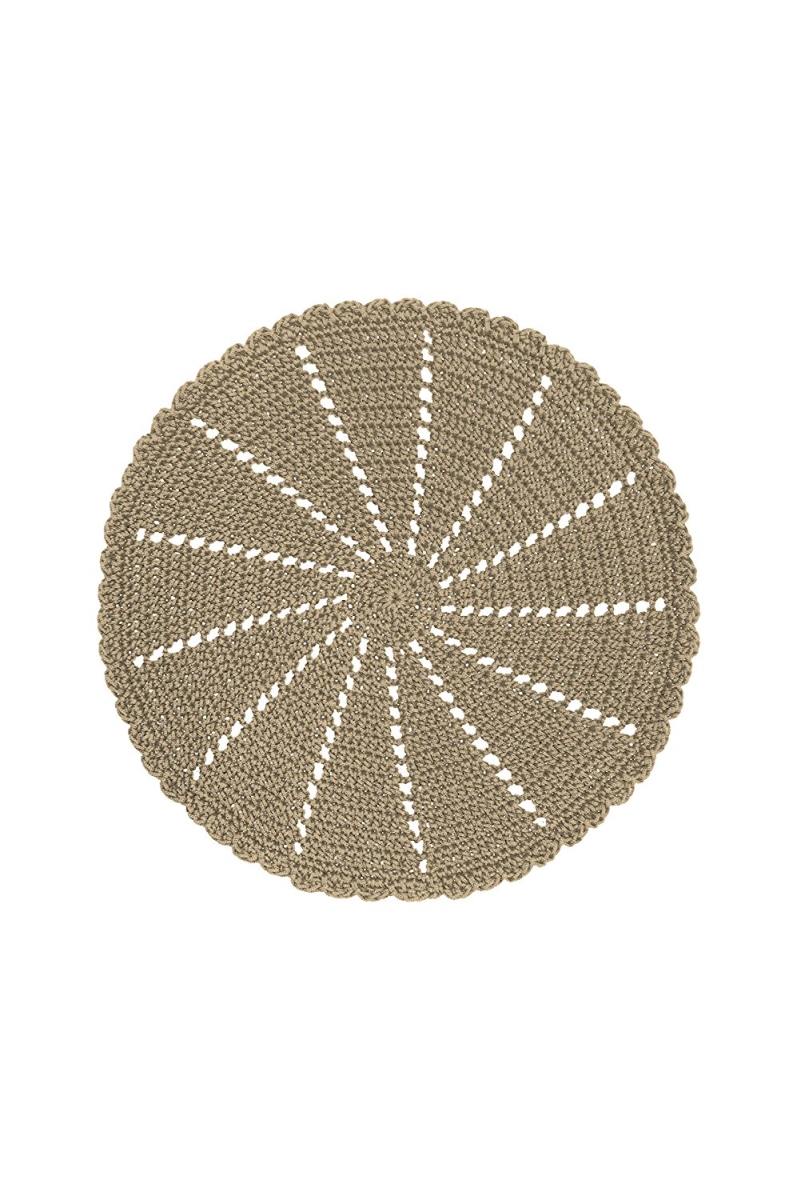 Mode Crochet 15 In. Round Doily & Charger - Tan