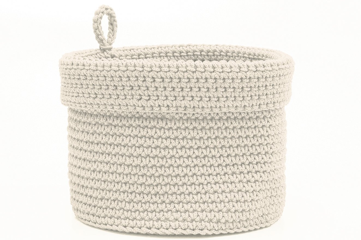 Mc-1035cr 8 X 8 In. Mode Crochet Basket With Loop, Cream