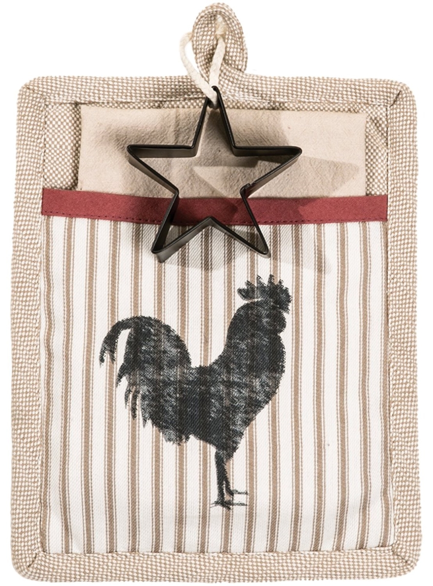 Fh-011 8 X 10 In. Farmhouse Rooster Kitchen Set, Tan - 3 Piece